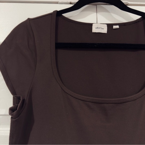 Aritzia Wilfred Free Theodora Jumpsuit Chocolate Brown Women Size XL Cap Sleeve - Picture 6 of 14